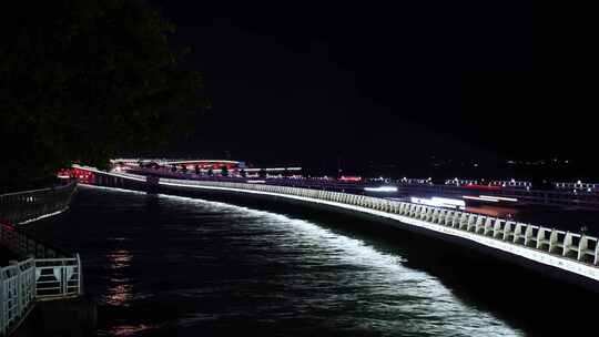 厦门演武大桥车流延时夜景桥梁视频素材模板下载
