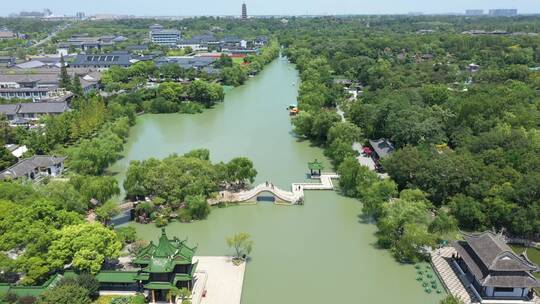 航拍扬州大明寺，瘦西湖，个园，何园