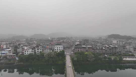 三江侗族自治县风雨桥航拍的