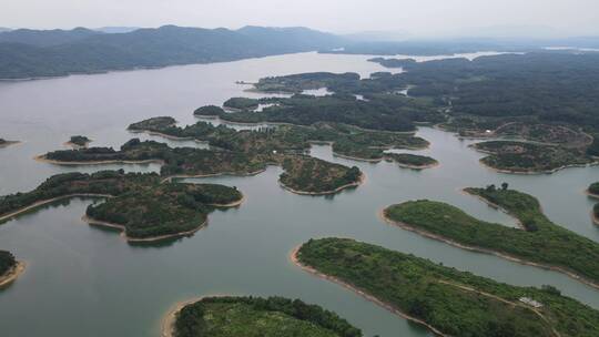 旅游景区杭州千岛湖旅游景区航拍视频素材模板下载