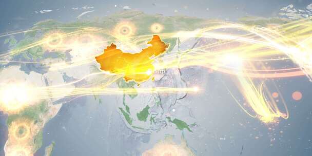 舟山市地图辐射到世界覆盖全球连线 6