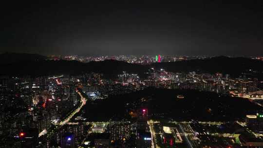 深圳福田夜景航拍