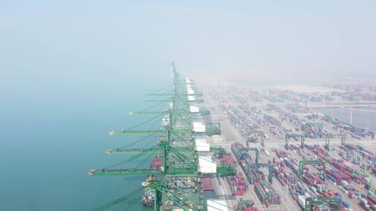 航拍福建国际码头江阴港