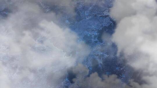 双鸭山市地图-云雾俯冲勾勒轮廓