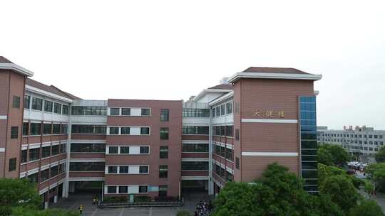 六安市人民路小学北校校园航拍视频素材