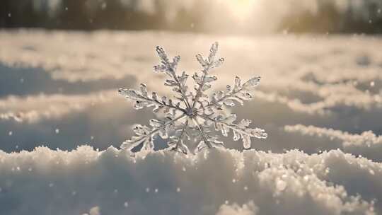 小寒大寒雪花唯美空镜头