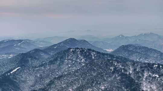 冬季大山森林雪景航拍视频素材模板下载