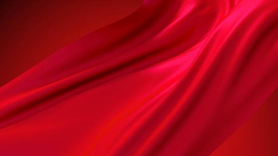 循环流动的红色布料背景 3D渲染