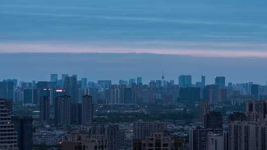 成都城市天际线夜景