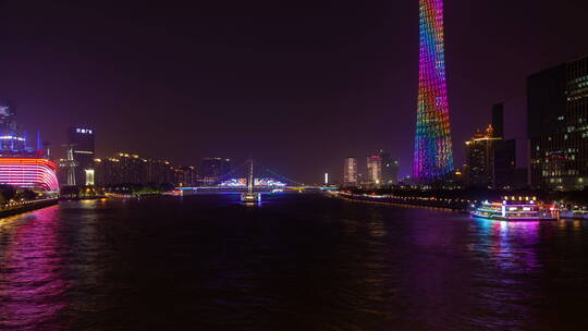 珠江畔的夜城延时视频素材模板下载