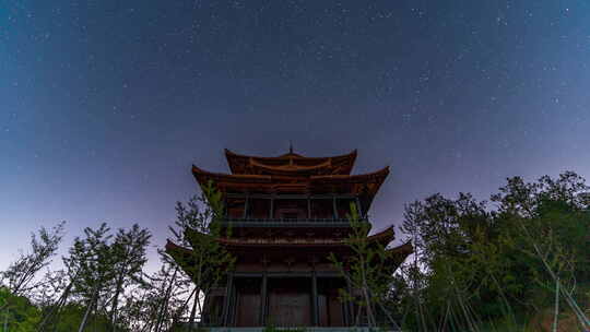 永康市盘龙谷舜帝阁星轨延时