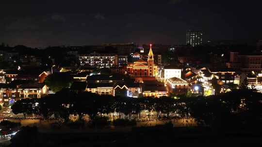 福州闽江两岸烟台山中洲岛江心公园CBD夜景