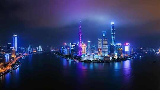上海陆家嘴夜景航拍