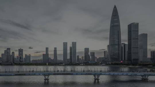深圳城市风光延时日转夜4K视频素材模板下载