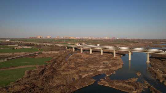 航拍 航拍元氏县 湿地保护区 鸟类栖息地