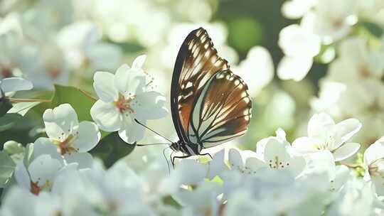 蝴蝶在花丛中采蜜