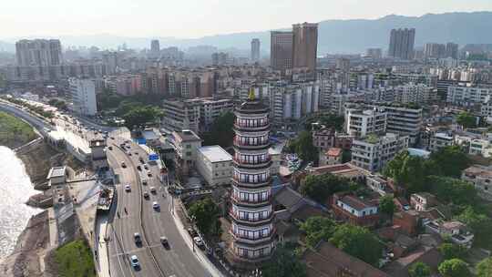 广东肇庆崇禧塔历史文化古建筑航拍