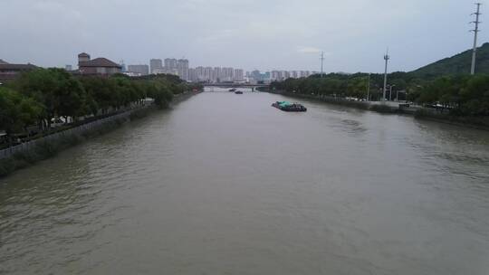 无锡京杭大运河4K航拍视频素材模板下载
