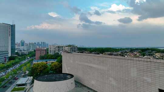 湖北美术馆武汉市东湖路航拍武昌区城市风景