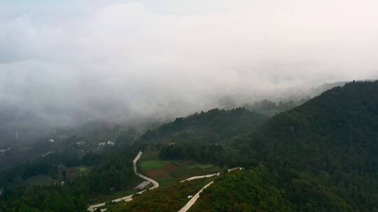 4k航拍高山峡谷云海