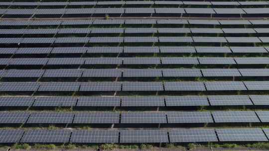 航拍清洁能源太阳能光伏发电板合集