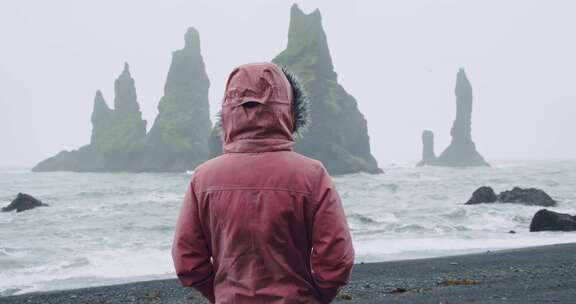 女人，冰岛，海洋，海