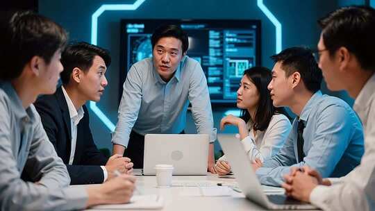 商务人士团队会议讨论场景