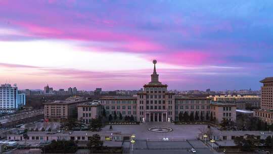 北京军事博物馆晚霞