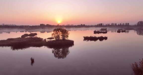 南湖湿地公园秋色