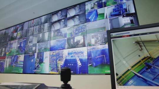 工业企业生产线控制室 监控室视频素材模板下载