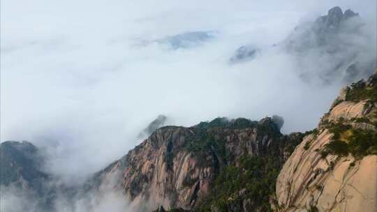 黄山云海航拍延时风景视频素材