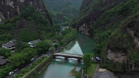 航拍浙江温州楠溪江大若岩景区