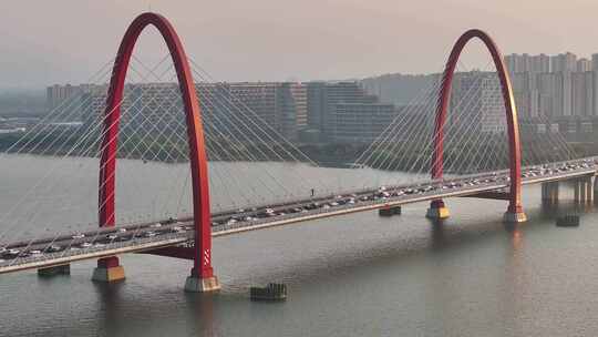 傍晚的之江大桥视频素材模板下载