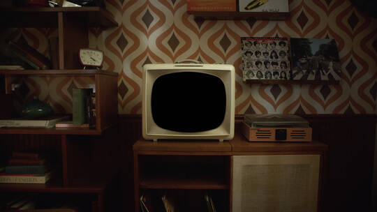 复古客厅老电视（带通道） (1)视频素材模板下载