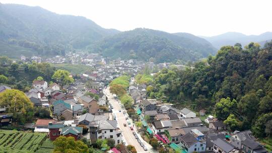 浙江杭州西湖龙井一级产地梅家坞航拍