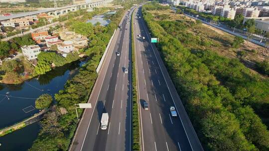 航拍高速公路交通景观