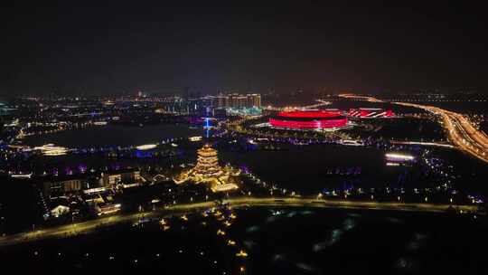 成都东安湖夜景视频素材模板下载