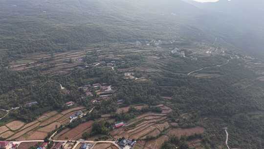 丘陵山川农田种植航拍