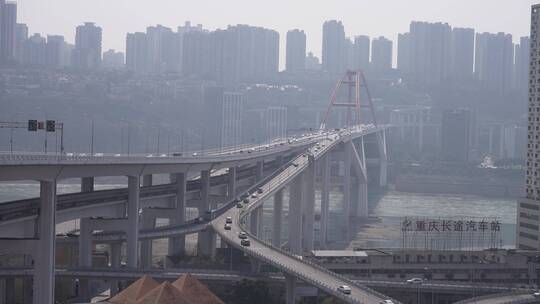 重庆菜园坝长江大桥视频素材模板下载