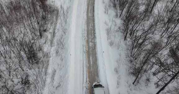 大兴安岭冬季雪原航拍