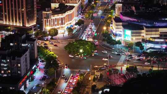 福州城市夜景航拍（树兜站）