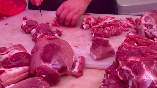 肉铺切肉剔肉4视频素材模板下载