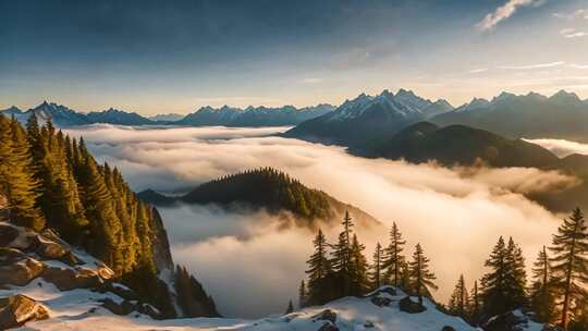 山林云海壮丽全景