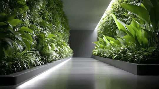 室内垂直绿化走廊营造自然生态空间