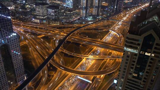 城市 繁华 交通 高架桥 汽车 灯光
