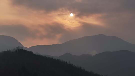 航拍夕阳太阳日落