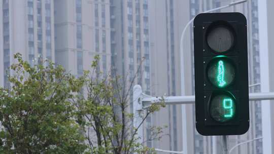 街道红绿灯交通信号灯视频素材模板下载