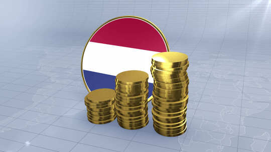 荷兰国旗与普通金币塔