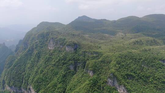 航拍连绵起伏巍峨大山