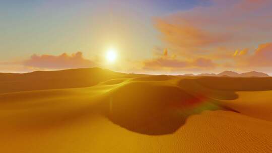 华夏文明 风吹黄沙 唯美延时 沙漠夕阳